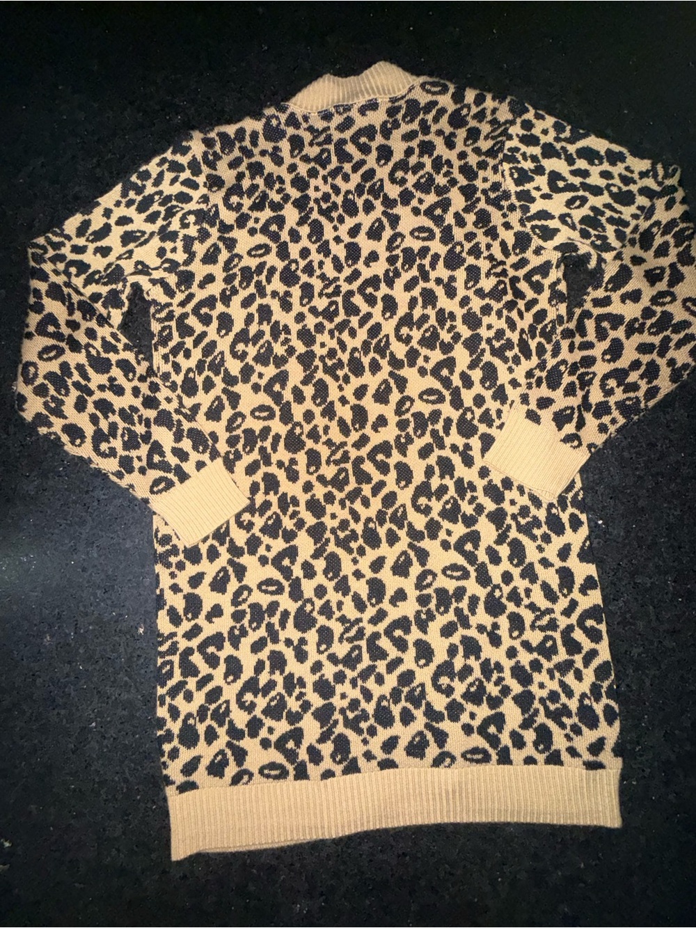 UEC Nine West Leopard Print Open-Front Cardigan in Camel & Black SZ SMALL - Picture 5 of 11